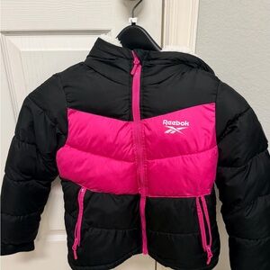 Girls 7/8 Reebok Black and Pink Kids' Jacket with fleece inside
